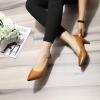 imageMona flying Womens Leather Comfort Closed Pointed Toe Pumps Womens High Heels Work Office Dress Shoes for LadiesUmber