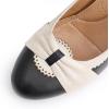 imageMona flying Womens Vintage Leather Pump Chunky Heel Round Toe Office Dress Shoes for LadiesBlack Offwhite