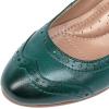 imageMona flying Womens Vintage Leather Pump Chunky Heel Round Toe Office Dress Shoes for LadiesBlackish Green