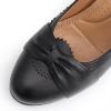 imageMona flying Womens Vintage Leather Pump Chunky Heel Round Toe Office Dress Shoes for LadiesDark Black