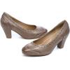 imageMona flying Womens Vintage Leather Pump Chunky Heel Round Toe Office Dress Shoes for LadiesLight Coffee