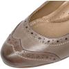 imageMona flying Womens Vintage Leather Pump Chunky Heel Round Toe Office Dress Shoes for LadiesLight Coffee