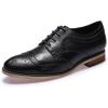 imageMona flying Casual Wing Tip Oxfords Brogue for Women Ladies Handmade Lace up Leather Derby ShoesBlack