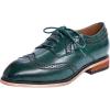 imageMona flying Casual Wing Tip Oxfords Brogue for Women Ladies Handmade Lace up Leather Derby ShoesBlackGreen