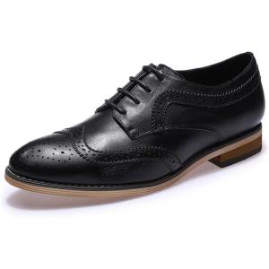 imageMona flying Casual Wing Tip Oxfords Brogue for Women Ladies Handmade Lace up Leather Derby ShoesBlack
