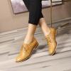 imageMona flying Womens Fashion Croc Embossed Oxfords Derby Laceup Leather Flat Shoes for LadiesBrown