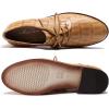 imageMona flying Womens Fashion Croc Embossed Oxfords Derby Laceup Leather Flat Shoes for LadiesBrown