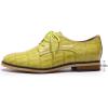 imageMona flying Womens Fashion Croc Embossed Oxfords Derby Laceup Leather Flat Shoes for LadiesLemon