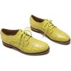 imageMona flying Womens Fashion Croc Embossed Oxfords Derby Laceup Leather Flat Shoes for LadiesLemon