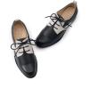 imageMona flying Womens Handmade Two Tone Dress Oxfords Saddle Derby Comfy Lace up Leather Shoes for LadiesBlack Offwhite