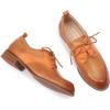 imageMona flying Womens Handmade Two Tone Dress Oxfords Saddle Derby Comfy Lace up Leather Shoes for LadiesBrown Orange