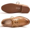 imageMona flying Womens Handmade Two Tone Dress Oxfords Saddle Derby Comfy Lace up Leather Shoes for LadiesBrownness