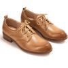 imageMona flying Womens Handmade Two Tone Dress Oxfords Saddle Derby Comfy Lace up Leather Shoes for LadiesBrownness