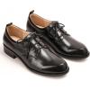 imageMona flying Womens Handmade Two Tone Dress Oxfords Saddle Derby Comfy Lace up Leather Shoes for LadiesDark Black