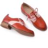 imageMona flying Womens Handmade Two Tone Dress Oxfords Saddle Derby Comfy Lace up Leather Shoes for LadiesRed Pink