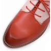 imageMona flying Womens Handmade Two Tone Dress Oxfords Saddle Derby Comfy Lace up Leather Shoes for LadiesRed Pink