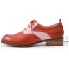 imageMona flying Womens Handmade Two Tone Dress Oxfords Saddle Derby Comfy Lace up Leather Shoes for LadiesRed Pink