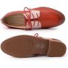 imageMona flying Womens Handmade Two Tone Dress Oxfords Saddle Derby Comfy Lace up Leather Shoes for LadiesRed Pink