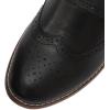 imageMona flying Womens Leather Chunky Heel Monk Strap Oxfords Wingtip Ladies Mid Heel Dress Loafers Pumps Shoes with BuckleBlack