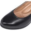 imageMona flying Womens Leather Closed Round Toe 3 inch Chunky High Heel Pumps Formal Court Shoes Office Work Dress Shoes for LadiesAter