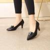 imageMona flying Womens Leather Comfortable Pointed Toe Pumps 7cm High Heels Dressy Casual Office Work Shoes for LadiesBlack