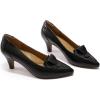 imageMona flying Womens Leather Comfortable Pointed Toe Pumps 7cm High Heels Dressy Casual Office Work Shoes for LadiesBlack
