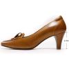 imageMona flying Womens Leather Comfortable Pointed Toe Pumps 7cm High Heels Dressy Casual Office Work Shoes for LadiesBrown