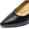 imageMona flying Womens Leather Comfortable Pointed Toe Pumps 7cm High Heels Dressy Casual Office Work Shoes for LadiesDark Black