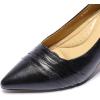 imageMona flying Womens Leather Comfortable Pointed Toe Pumps 7cm High Heels Dressy Casual Office Work Shoes for LadiesDeep Black