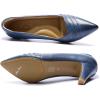 imageMona flying Womens Leather Comfortable Pointed Toe Pumps 7cm High Heels Dressy Casual Office Work Shoes for LadiesNavy Blue