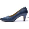 imageMona flying Womens Leather Comfortable Pointed Toe Pumps 7cm High Heels Dressy Casual Office Work Shoes for LadiesNavy Blue