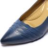 imageMona flying Womens Leather Comfortable Pointed Toe Pumps 7cm High Heels Dressy Casual Office Work Shoes for LadiesNavy Blue