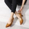 imageMona flying Womens Leather Comfortable Pointed Toe Pumps 7cm High Heels Dressy Casual Office Work Shoes for LadiesTan