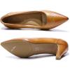 imageMona flying Womens Leather Comfortable Pointed Toe Pumps 7cm High Heels Dressy Casual Office Work Shoes for LadiesTan