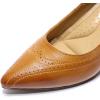 imageMona flying Womens Leather Comfortable Pointed Toe Pumps 7cm High Heels Dressy Casual Office Work Shoes for LadiesTan