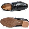 imageMona flying Womens Leather Med Chunky Heel Wingtip Brogue Laceup Dress Oxford Pumps Office Work Heel Shoes for LadiesBlackness