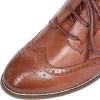 imageMona flying Womens Leather Med Chunky Heel Wingtip Brogue Laceup Dress Oxford Pumps Office Work Heel Shoes for LadiesRusty Red