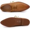 imageMona flying Womens Pointed Toe Oxfords Derby Retro Lace up Leather Flat Office Work Shoes for LadiesBrown