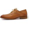 imageMona flying Womens Pointed Toe Oxfords Derby Retro Lace up Leather Flat Office Work Shoes for LadiesBrown