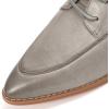 imageMona flying Womens Pointed Toe Oxfords Derby Retro Lace up Leather Flat Office Work Shoes for LadiesGrayness