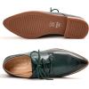 imageMona flying Womens Pointed Toe Oxfords Derby Retro Lace up Leather Flat Office Work Shoes for LadiesGreenish