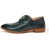 imageMona flying Womens Pointed Toe Oxfords Derby Retro Lace up Leather Flat Office Work Shoes for LadiesGreenish