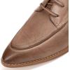 imageMona flying Womens Pointed Toe Oxfords Derby Retro Lace up Leather Flat Office Work Shoes for LadiesLight Coffee