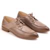 imageMona flying Womens Pointed Toe Oxfords Derby Retro Lace up Leather Flat Office Work Shoes for LadiesLight Coffee