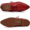 imageMona flying Womens Pointed Toe Oxfords Derby Retro Lace up Leather Flat Office Work Shoes for LadiesRed