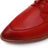 imageMona flying Womens Pointed Toe Oxfords Derby Retro Lace up Leather Flat Office Work Shoes for LadiesRed