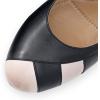 imageMona flying Womens Retro Dress Pumps 7cm Chunky Heel Leather Dressy Shoes for LadiesBeige Black