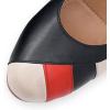 imageMona flying Womens Retro Dress Pumps 7cm Chunky Heel Leather Dressy Shoes for LadiesBeige Red Black