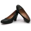 imageMona flying Womens Retro Dress Pumps 7cm Chunky Heel Leather Dressy Shoes for LadiesBlack