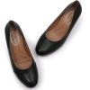 imageMona flying Womens Retro Dress Pumps 7cm Chunky Heel Leather Dressy Shoes for LadiesBlack